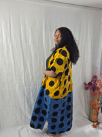 Load image into Gallery viewer, AnKara Adire Kaftan Dress, with Pockets.
