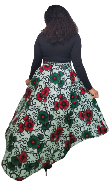 Plus size african print skirts sales with pockets
