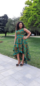 Elegant African Print A-Line Dress