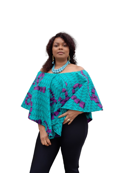 Gorgeous African Print Peplum Top with in Built Tank Top.