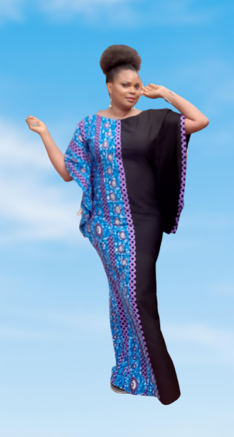 Blue african print dress shop